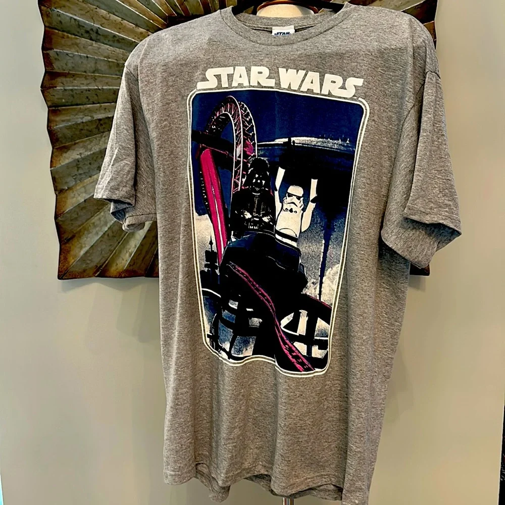 New with Tag Unisex Star Wars Darth Vader Stormtrooper on Roller Coaster Sz L